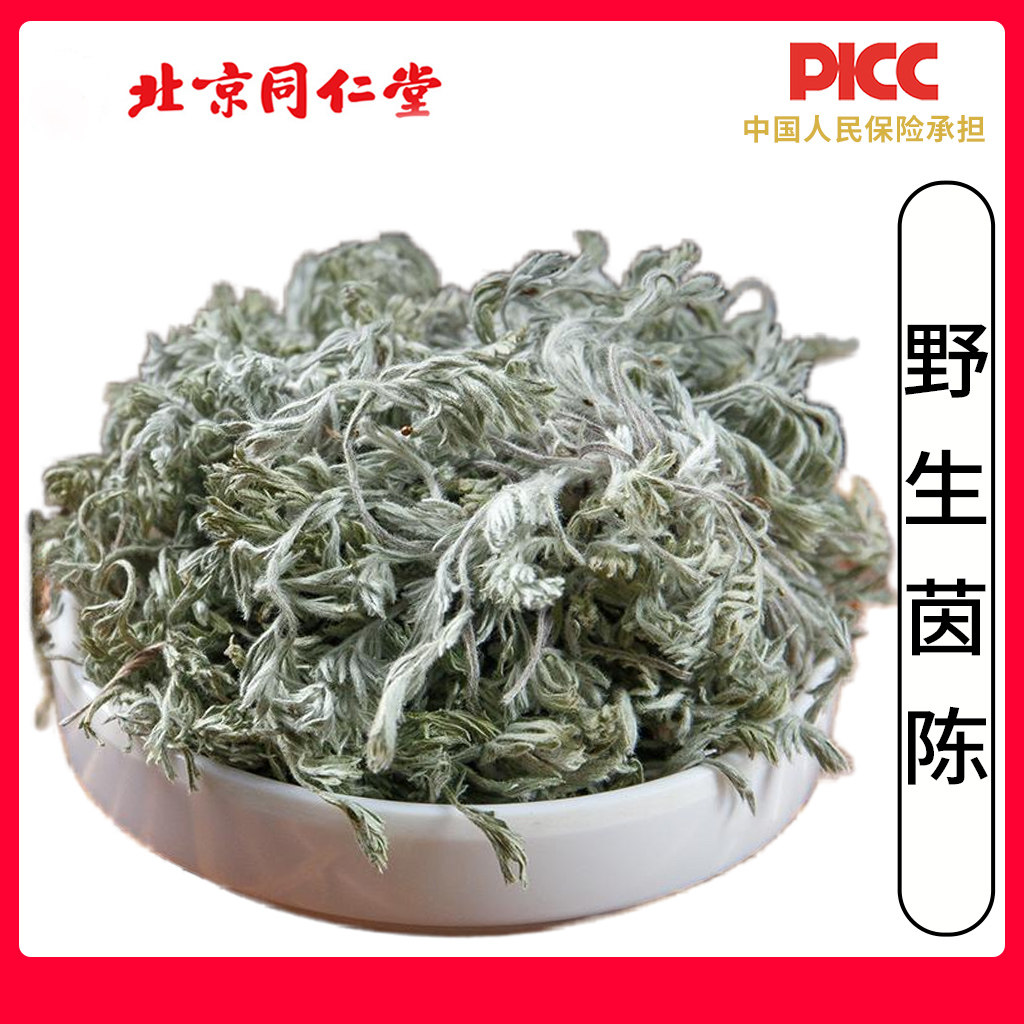同仁堂野生茵陈中药材500g新货白蒿棉茵陈蒿绵茵陈因陈三月绵茵陈