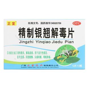 正堂 精制银翘解毒片24片/盒 清热散风解表退烧流行性感冒