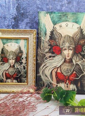 弗蕾雅画像挂件照片画框油画布卡片摆件客厅书桌玄关挂像装饰画