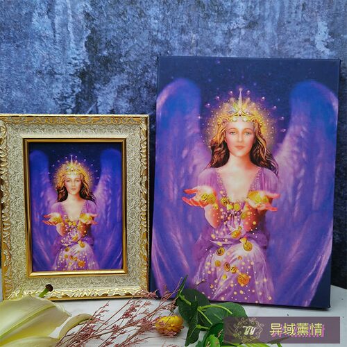 欧式财富天使画像挂件照片摆件画框卡片摆件客厅玄关画像挂像画布