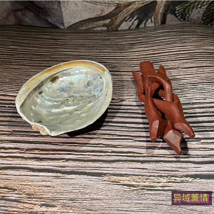 DEGAUSSED 크리스탈 캘리포니아 화이트 세이지 전복 껍질 거룩한 나무 스탠드 가정용 연기 향 홈 도구 장식