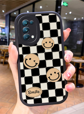 小羊皮笑脸适用opporeno6手机壳opρoreno5pro新款0pporeno4opp0ren02女opreno3reon5k opop poop套oppi oppe