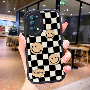 小羊皮笑脸适用opporeno6手机壳opρoreno5pro新款0pporeno4opp0ren02女opreno3reon5k opop poop套oppi oppe