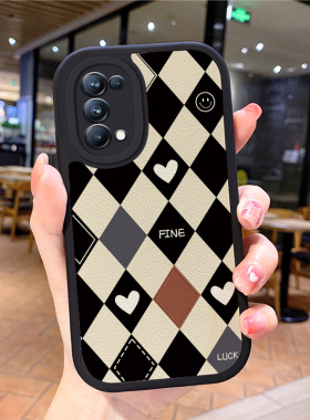 小羊皮菱格适用opporeno6手机壳opρoreno5pro新款0pporeno4opp0ren02女opreno3reon5k opop8poop7oppi oppe