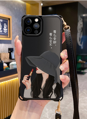 女孩适用苹果16promax手机壳斜跨挂绳防摔iphone12pro新款ihpnoe11e套13网红15plus xs女iphon14x7xr潮8xsmax