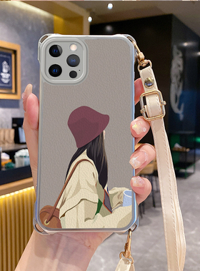 侧面适用苹果16promax手机壳斜跨挂绳防摔iphone12pro新款ihpnoe11e套13网红15plus xs女17air14x7xr潮8xsmax