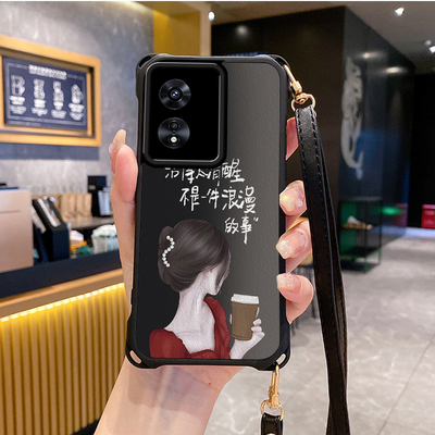 玫瑰适用OPPOA97手机壳a96斜跨挂绳A93S软A9X新款a8全包a58x新品a72 a53 a1x a57 a55 a32 a33 a3 a2pro11套