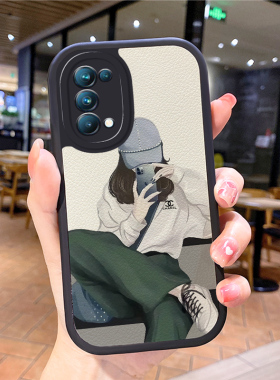 小羊皮时尚适用opporeno6手机壳opρoreno5pro新款0pporeno4opp0ren02女opreno3reon5k opop poop oppi oppe