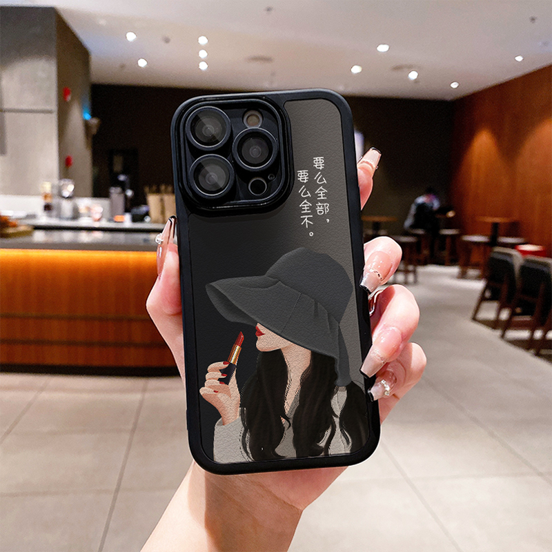 小羊皮女孩适用苹果15promax手机壳iphone12pro套16plus带挂绳11e全包8硅胶13新款14x8p7xs6s女xr软17air防摔