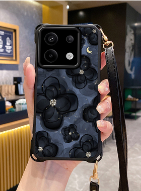 花朵适用小米红米note13pro手机壳note12Turbo4套11Tpro新款10t+k80斜跨K70至尊版挂绳60全包50新品40s潮14