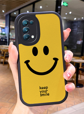 小羊皮微笑适用opporeno6手机壳opρoreno5pro新款0pporeno4opp0ren02女opreno3reon5k opop poop7oppi8oppe9