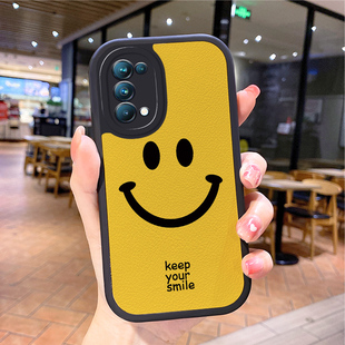 小羊皮微笑适用opporeno6手机壳opρoreno5pro新款0pporeno4opp0ren02女opreno3reon5k opop poop7oppi8oppe9