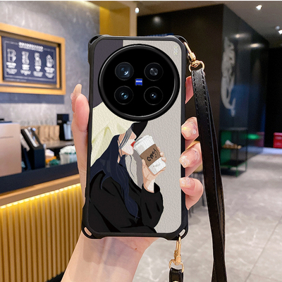 女孩适用VIVOX200pro手机壳vivoY300pro斜跨i挂绳x100s新款promini52s套X90新品18x60潮VIVOS9 7s19 17 16 15