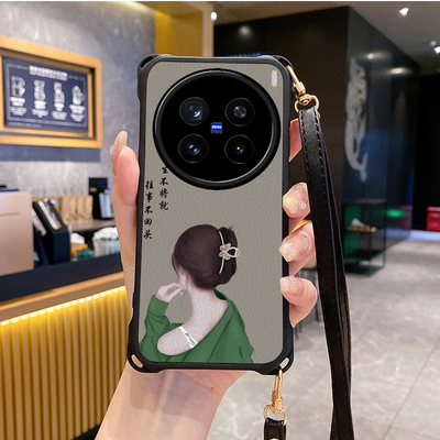 女孩适用VIVOX200pro手机壳vivoY300pro斜跨i挂绳x100s新款promini52s套X90新品18x60潮VIVOS9 7s19 17 16 15