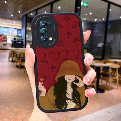小羊皮女孩适用opporeno6手机壳opρoreno5pro新款0pporeno4opp0ren02女opreno3reon5k opop poop oppi oppe