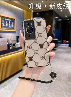 适用华为p50pro手机壳p 60新款q50女款2025pp50p0ro网红p20派p60polo防摔ρ30批pto怕4G男p40pro潮牌q60挂绳