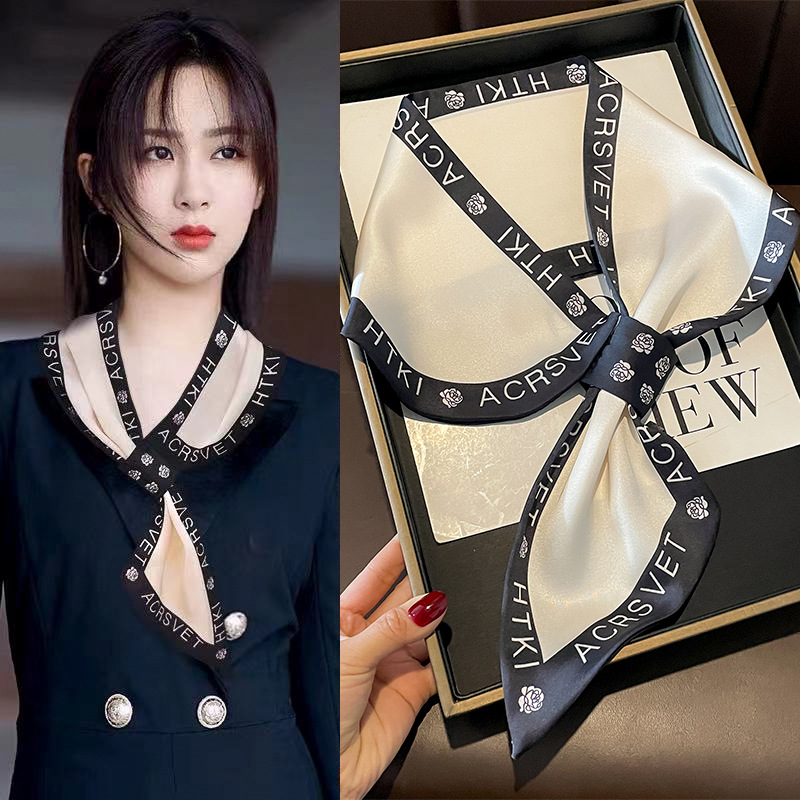 小长条丝巾女春夏免打结懒人领巾