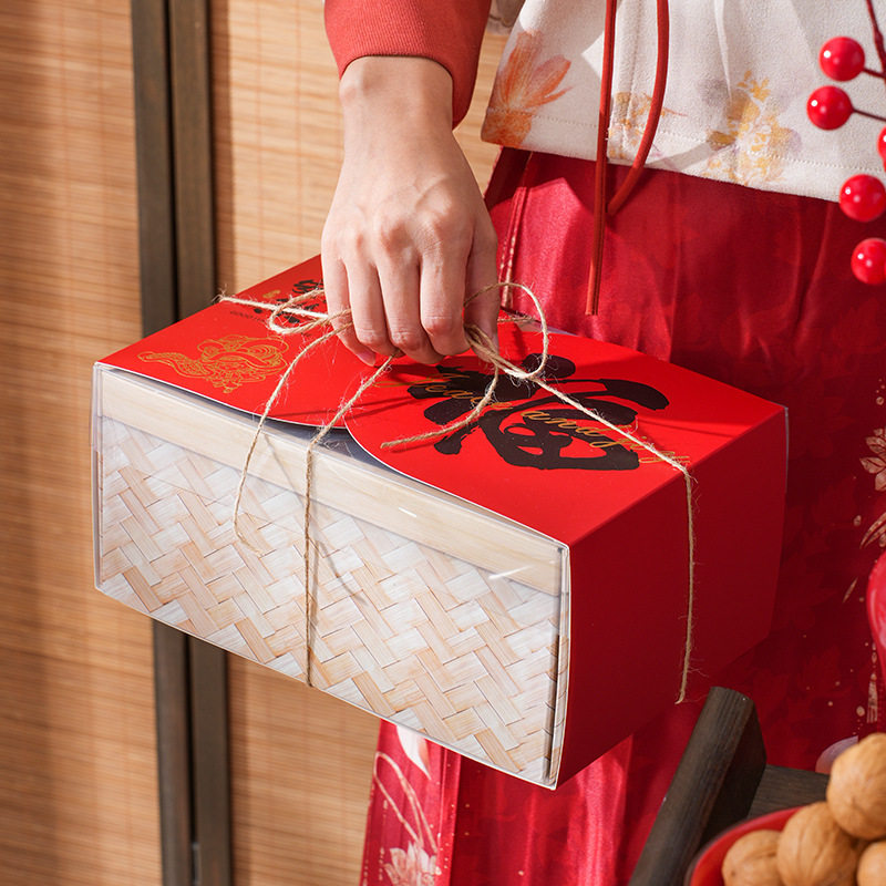 竹编瓦楞烫金福字礼盒新年送礼烘焙包装盒坚果零食饼干糖果空盒子,包装,保健品包装,淘宝优惠券,粉丝福利购,淘宝优惠卷