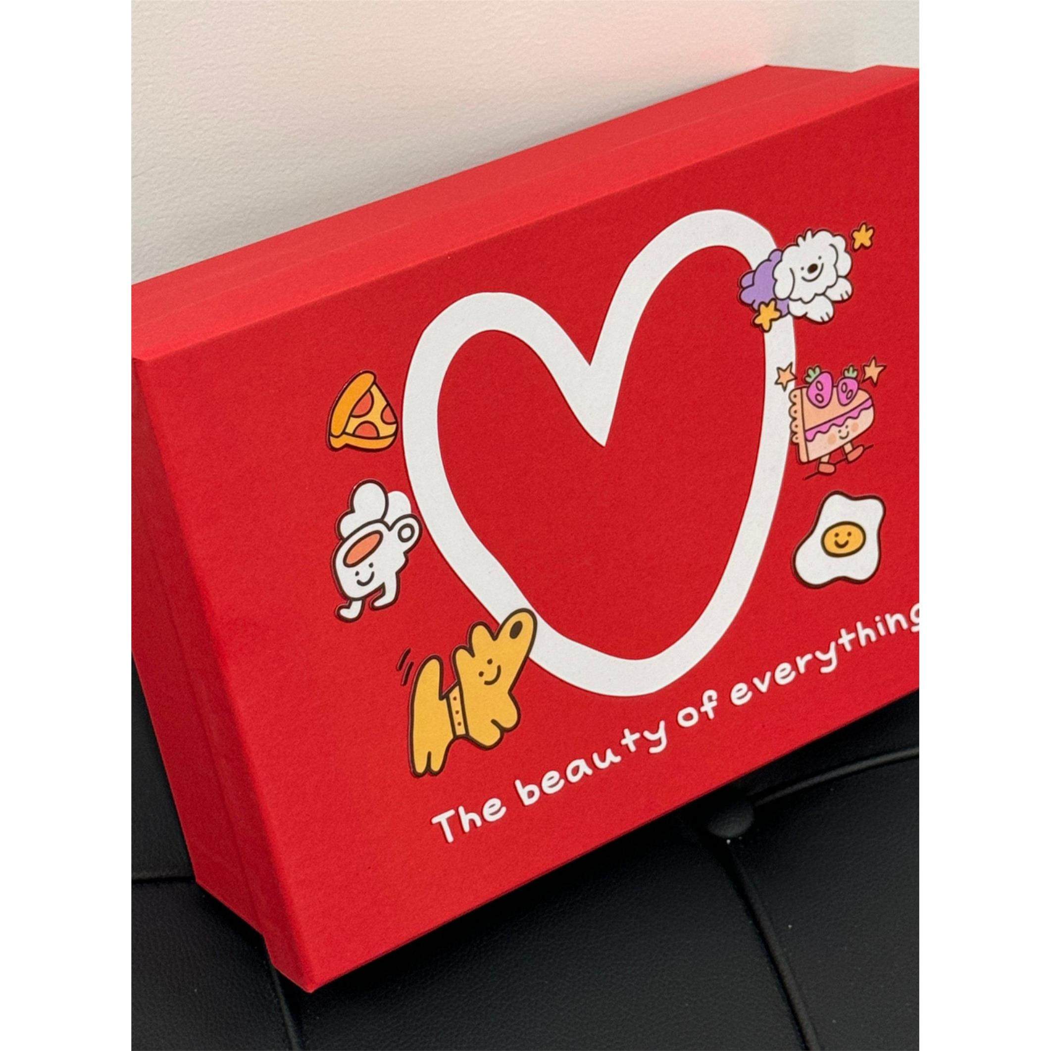 爱心礼物盒生日礼盒包装盒插画情侣大号空盒结婚伴手礼品盒红色,包装,礼品盒,淘宝优惠券,粉丝福利购,淘宝优惠卷