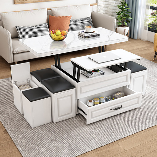 餐桌两用木伸缩折叠升降茶几