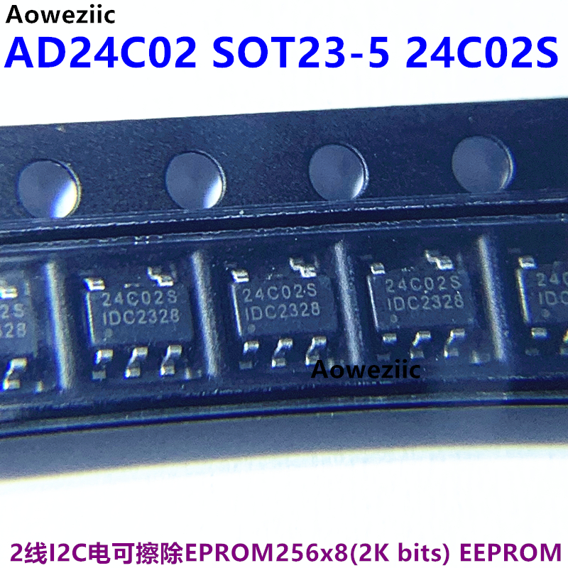 10个 AD24C02 SOT23-5 丝印 24C02S 2线I2C电可擦除储存器2K Bits 电子元器件市场 集成电路（IC） 原图主图