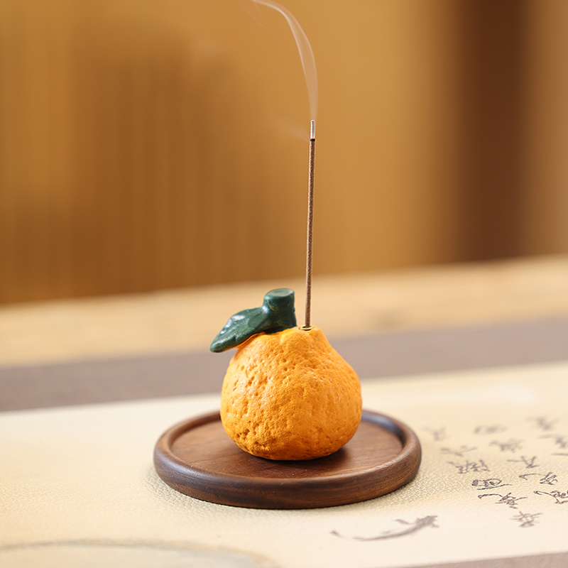 陶瓷丑橘家用室内香插香座线香托