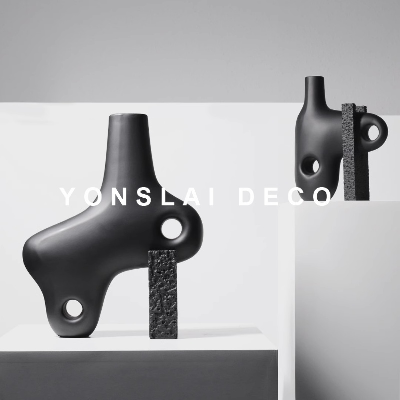 轻奢风样板房间插花器软装饰品