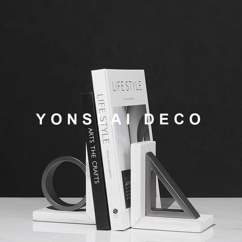 轻奢风金属几何样板房间软装饰品