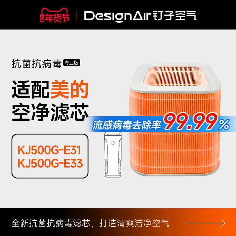 适配美的空气净化器过滤网KJ500G-E33复合除尘出醛过滤芯FC-50E1