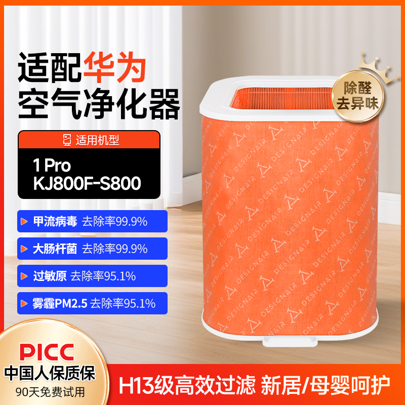 适配华为智选720全效空气净化器滤芯1Pro/KJ800F高效除醛过滤网