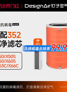 适配352空气净化器滤芯x50/x60/x50s/x63pet/x63c/x66c过滤网