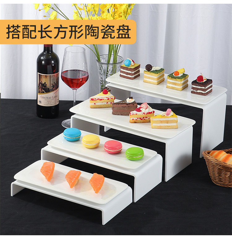 亚克力甜品台蛋糕展示架黑色摆件架子点心架自助餐冷餐会茶歇摆台