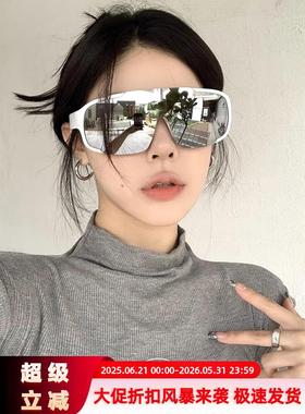 德国户外登山运动水银色骑行防风护目滑雪地太阳眼镜女款显瘦墨镜