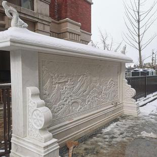 定做汉白玉浮雕壁画房山白广西汉白玉影壁墙雪花白宝兴汉白玉浮雕
