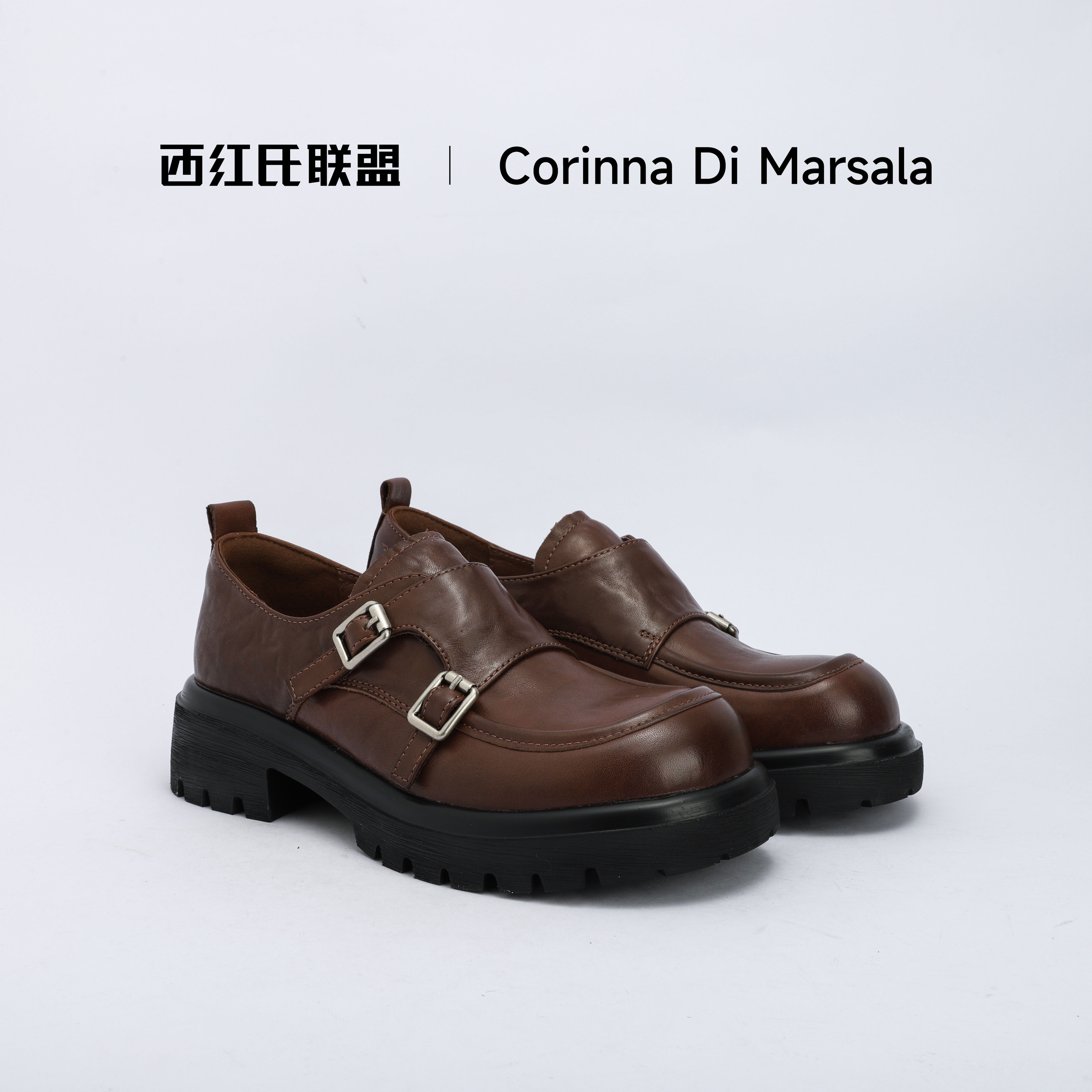 【西红氏•双11限时折扣】2025秋季手抓头层牛皮懒人一脚蹬乐福鞋