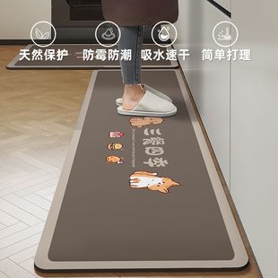 现代简约硅藻泥地垫耐脏厨房防滑吸油脚垫家用吸水速干两件套脚垫