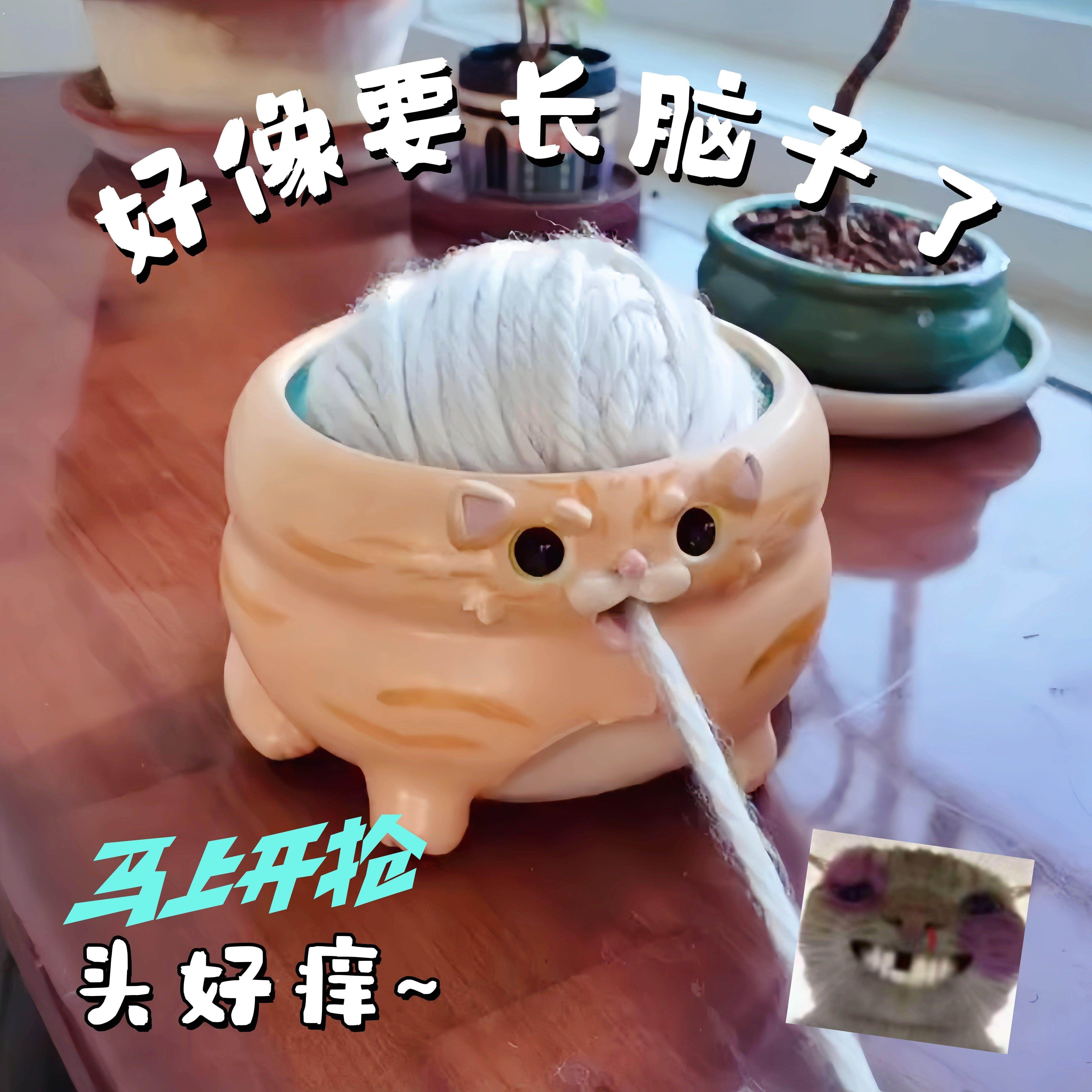 猫咪毛线收纳架可爱陶瓷收纳碗手工编织辅助工具高颜值桌面整理盒