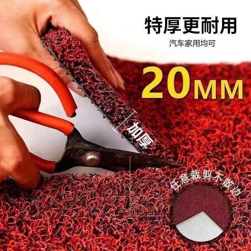 汽车加厚丝圈脚垫可自剪裁通用主副驾驶地垫易清洗车防水加厚脚垫