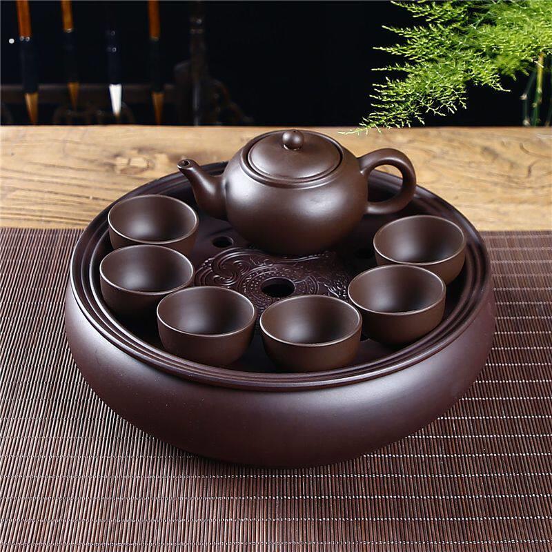 紫砂功夫茶具套装家用小套简约泡茶潮汕茶具陶瓷整套茶盘茶壶茶杯