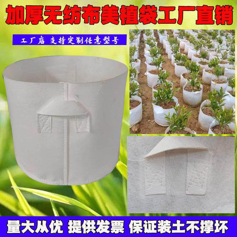 美植袋种植袋全新料加厚无纺布植树袋白色育苗袋布袋黑色大树移栽
