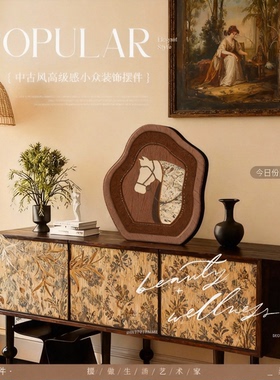 中古风木质装饰摆件客厅书房