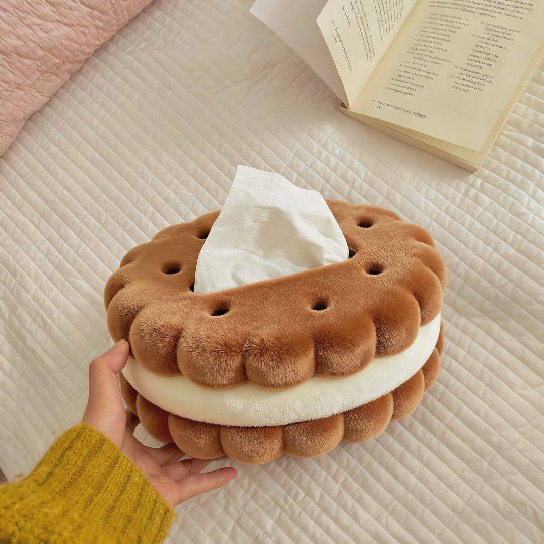 可爱饼干造型毛绒纸巾盒卡通创意家居装饰收纳盒,家居饰品,装饰纸巾盒,淘宝优惠券,粉丝福利购,淘宝优惠卷