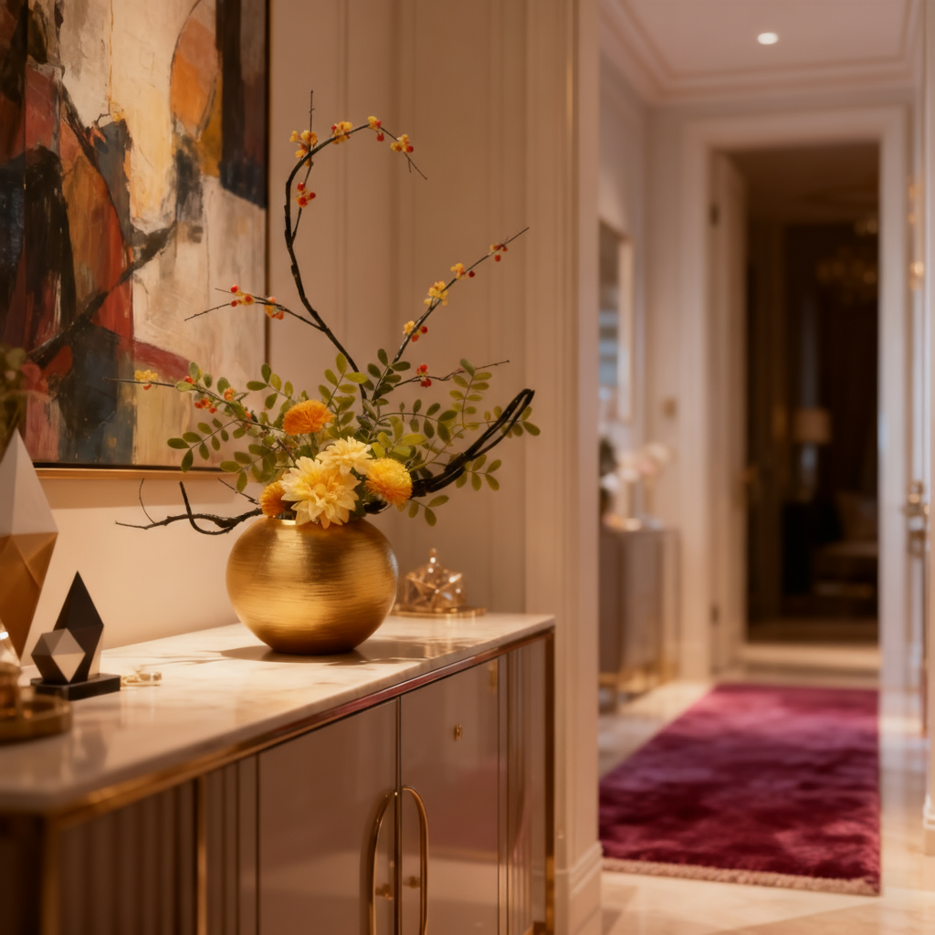 现代简约轻奢金属花瓶摆件