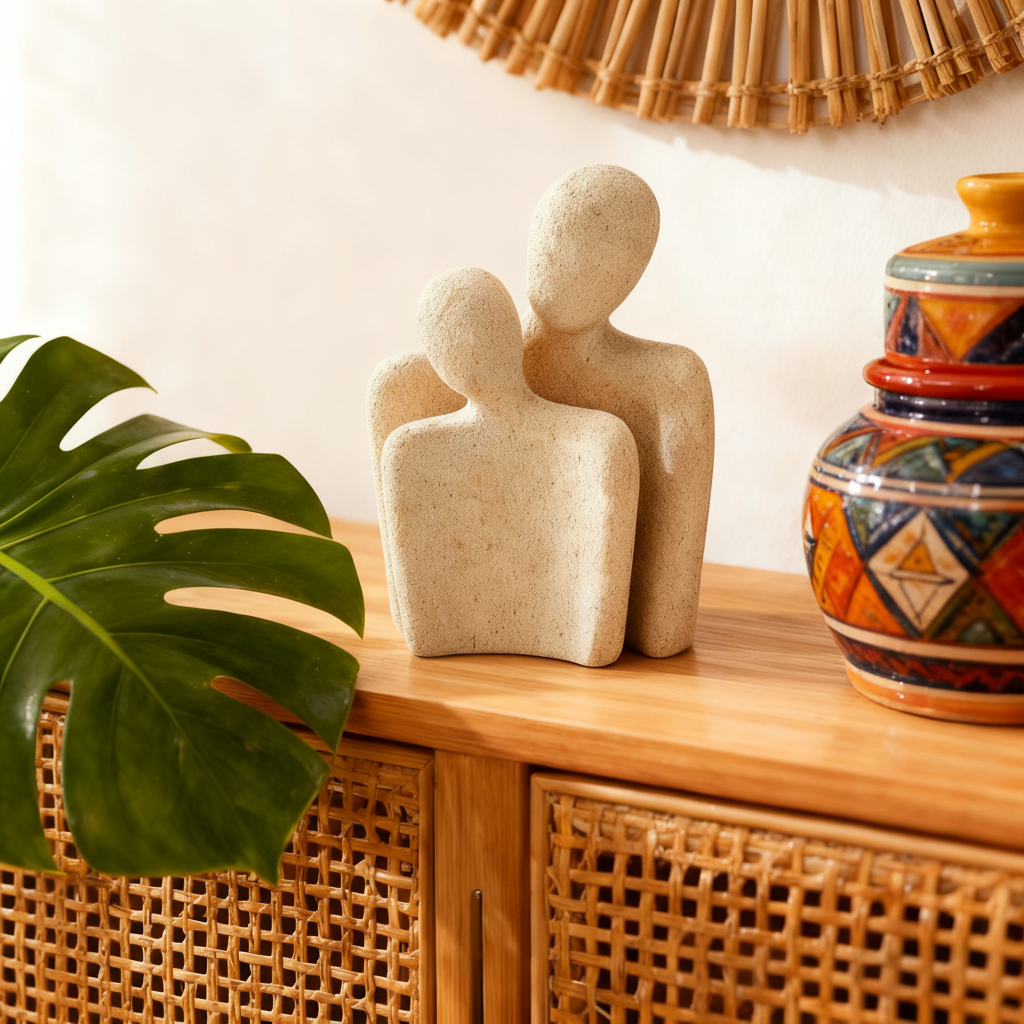 现代简约人物石材创意家居摆件