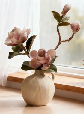 手工DIY极简风陶瓷仿真花瓶摆件