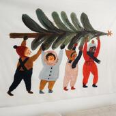 耶诞可爱装 饰布置背景墙布拍摄道具出租房大改造墙面床头遮丑挂布