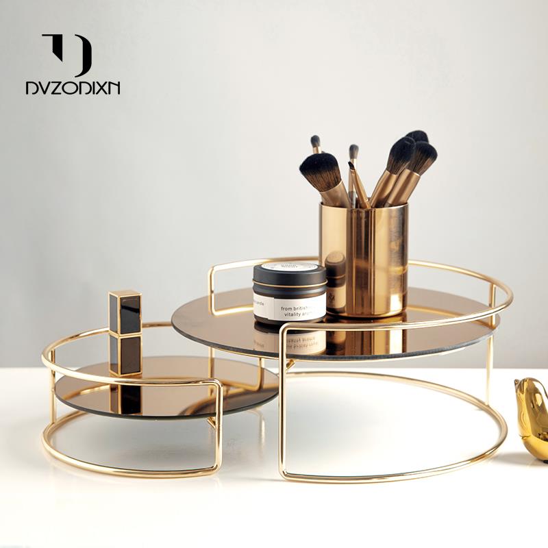 轻奢风网红双层化妆品收纳盒桌面化妆台香水置物架ins浴室展示架