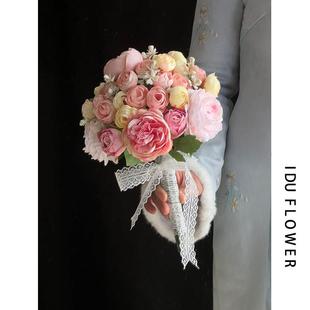 仿真花领证手捧花新娘结婚花束韩式花球假花婚纱摄影婚礼伴娘捧花