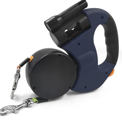 一拖二狗狗牵引绳中型小型犬泰迪博美二合一双头遛狗绳可自动伸u.