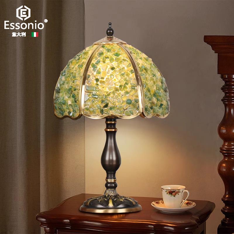 essonio意大利法式覆古台灯书房卧室全铜水晶轻奢高级氛围床头灯